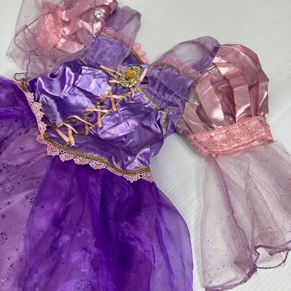 Disney Store Rapunzel Tangled Costume Gown Girls 10/ L Purple Glitter Princess - Picture 8 of 10